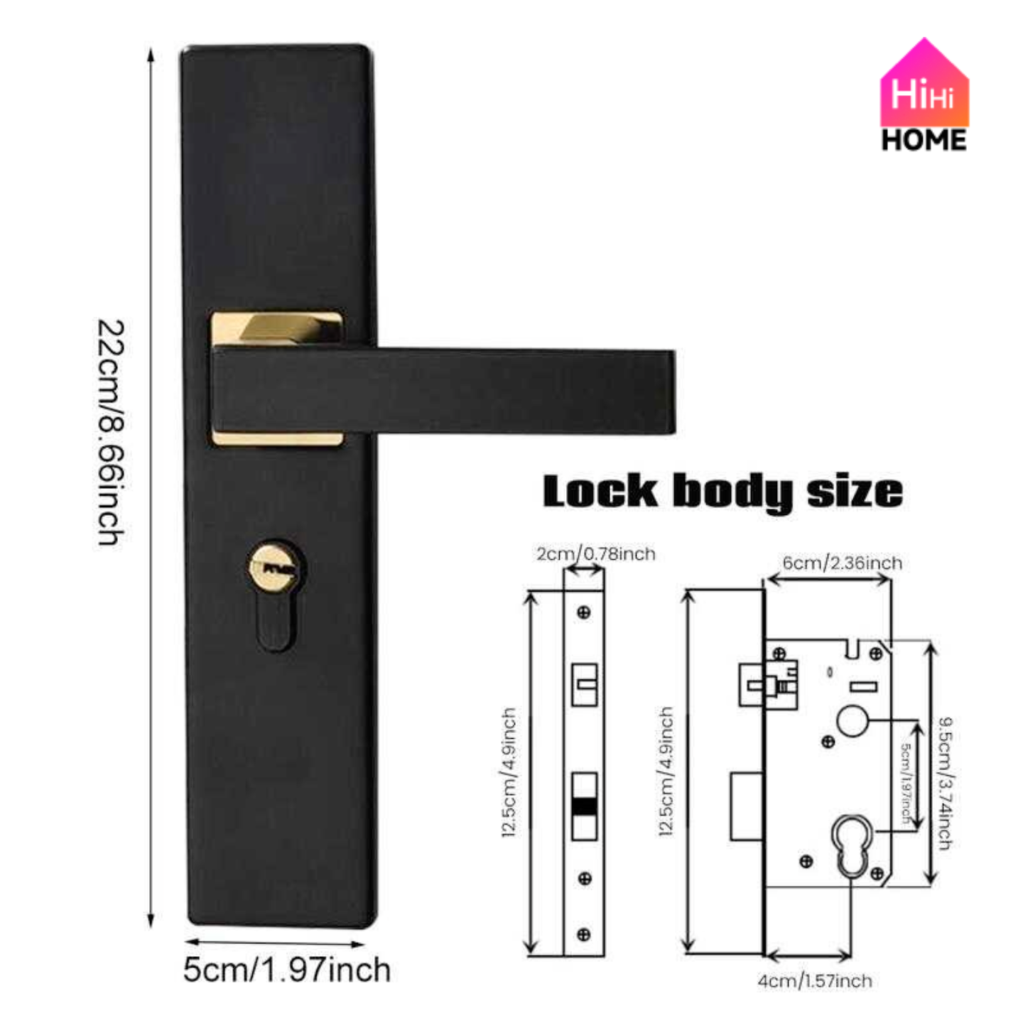 Alloy Main Door Lock Set With Anti-Theft Lock Core Door Knob Hardware Silent Doorlock Doorknob Black
