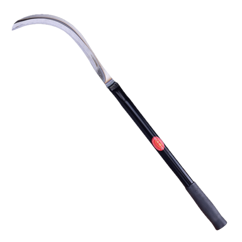 60cm Long Handle Harvesting Sickle Farm/Garden Tool for Grass Cutting and Harvesting Extended Carbon Steel Serrated Blade