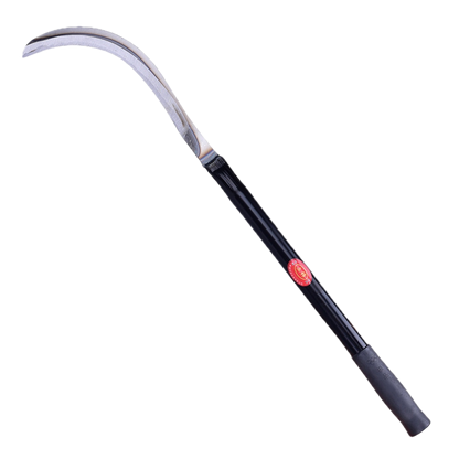60cm Long Handle Harvesting Sickle Farm/Garden Tool for Grass Cutting and Harvesting Extended Carbon Steel Serrated Blade