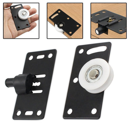 1/1.5Meter Wardrobe Sliding Door Track Rail & Pulley Roller Caster Set A Pair Closet Durable Concave