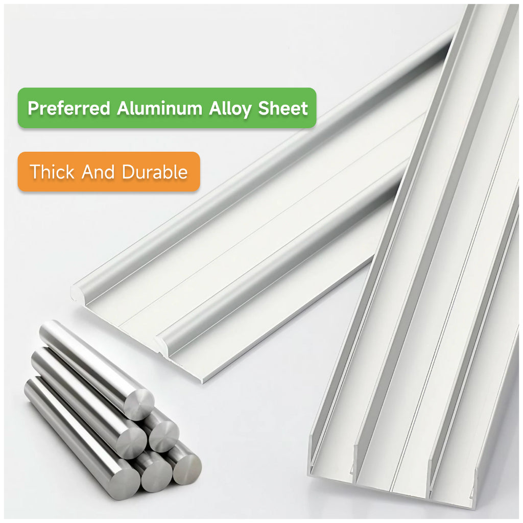 1/1.5Meter Wardrobe Sliding Door Track Rail & Pulley Roller Caster Set A Pair Closet Durable Concave