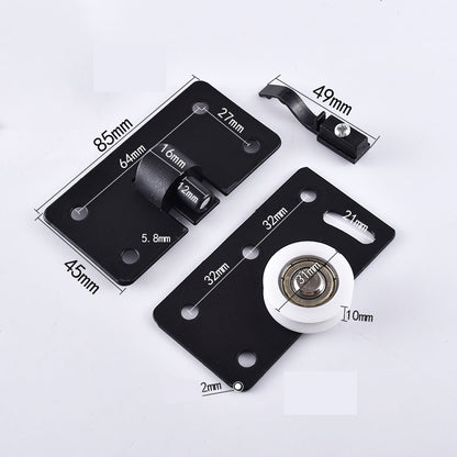1/1.5Meter Wardrobe Sliding Door Track Rail & Pulley Roller Caster Set A Pair Closet Durable Concave
