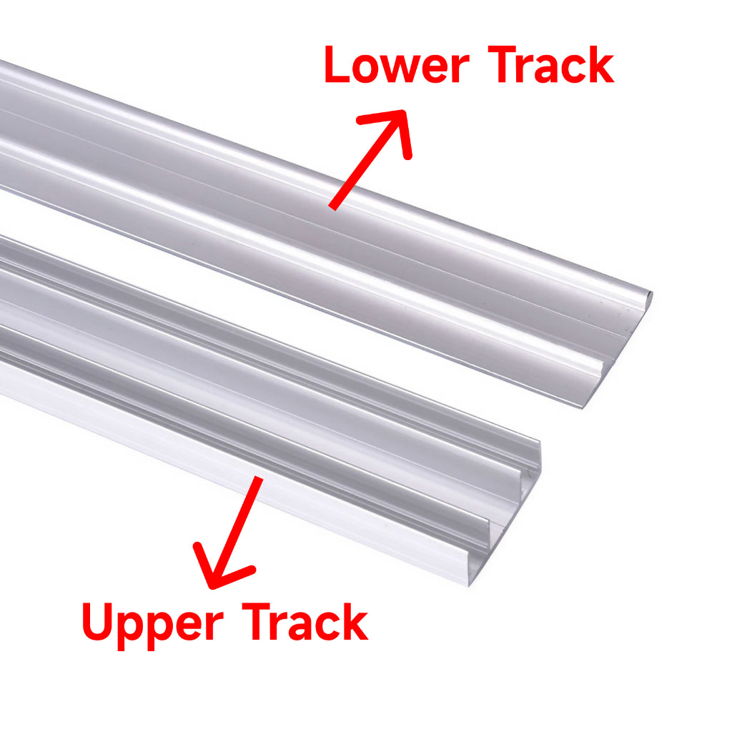 1/1.5Meter Wardrobe Sliding Door Track Rail & Pulley Roller Caster Set A Pair Closet Durable Concave