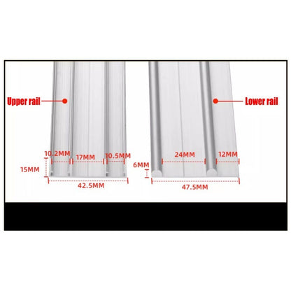 1/1.5Meter Wardrobe Sliding Door Track Rail & Pulley Roller Caster Set A Pair Closet Durable Concave