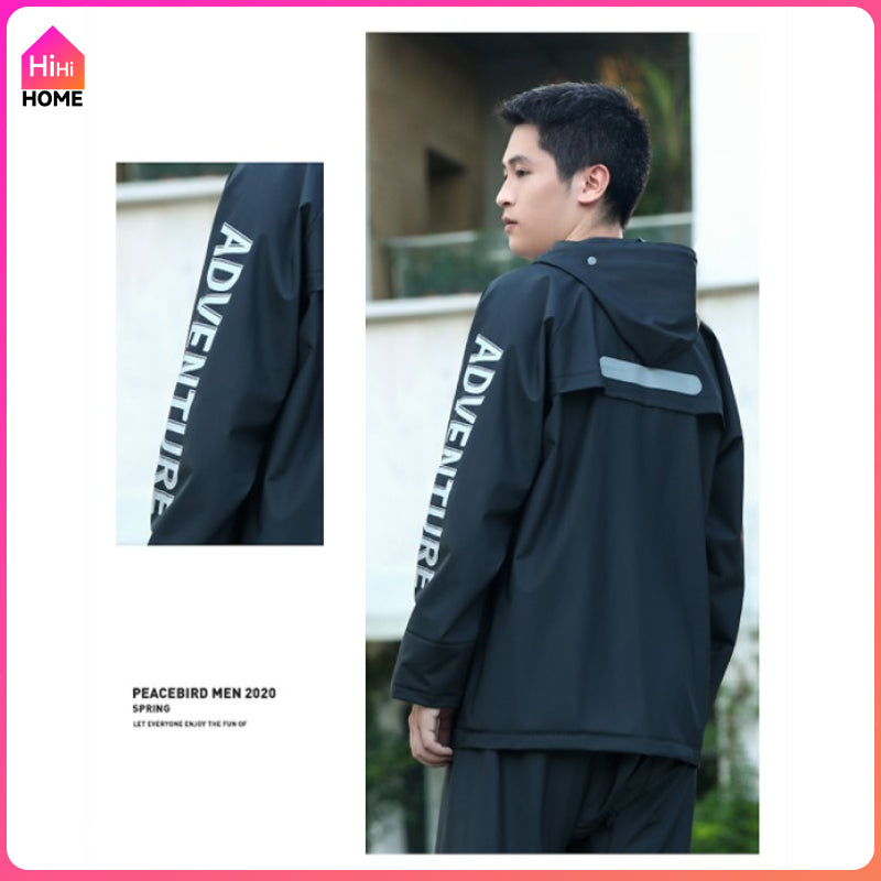 Kapote Makapal for Motorcycle, Rubberized Waterproof Raincoat for Men and Women,Heavy Duty Rain Gear