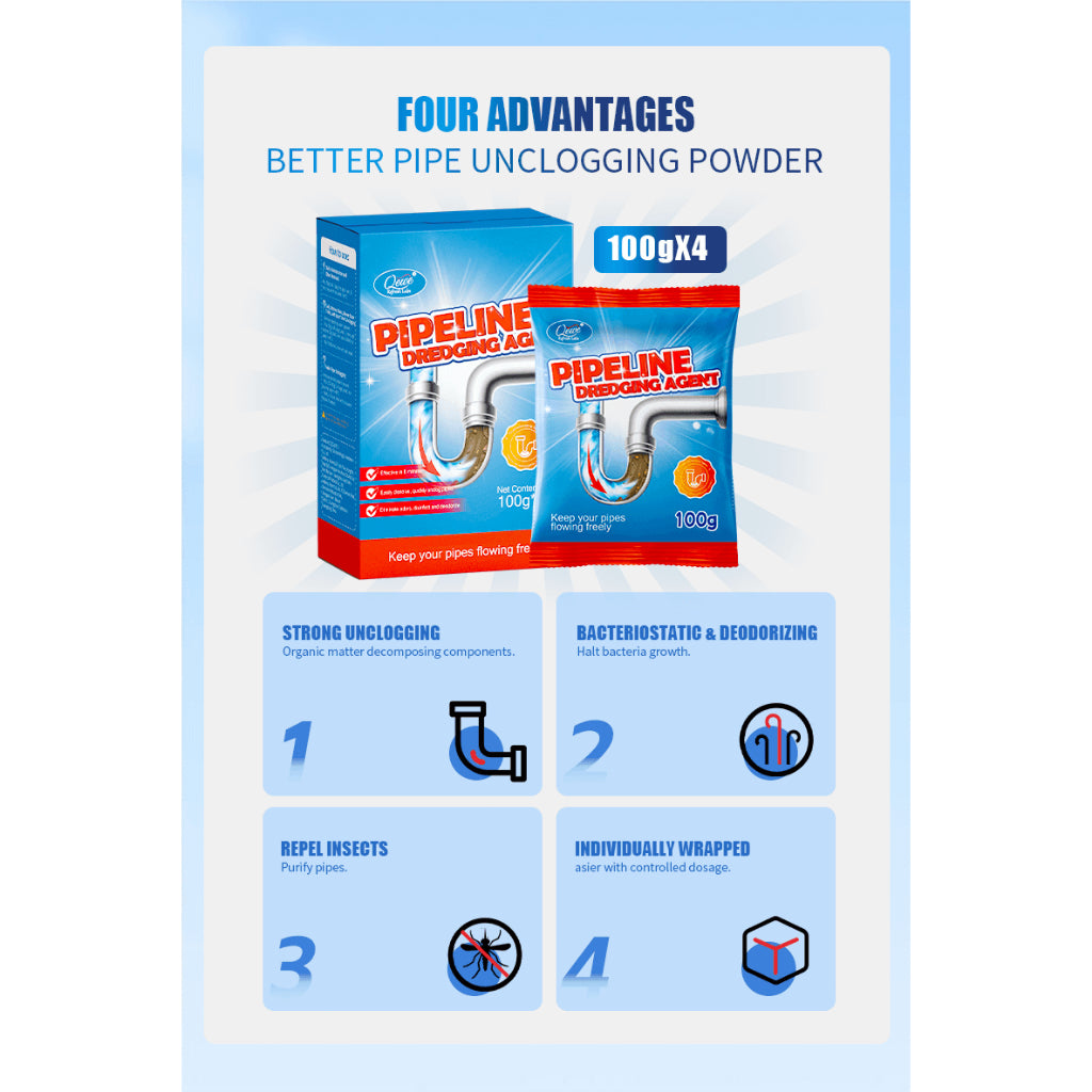 Qewe Drain Clog Remover, Powerful Solution for Baradong Toilet, Sink, and Bathroom Drain Pipe