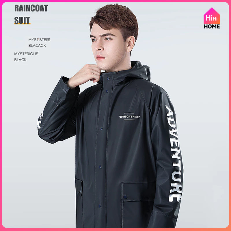 Kapote Makapal for Motorcycle, Rubberized Waterproof Raincoat for Men and Women,Heavy Duty Rain Gear