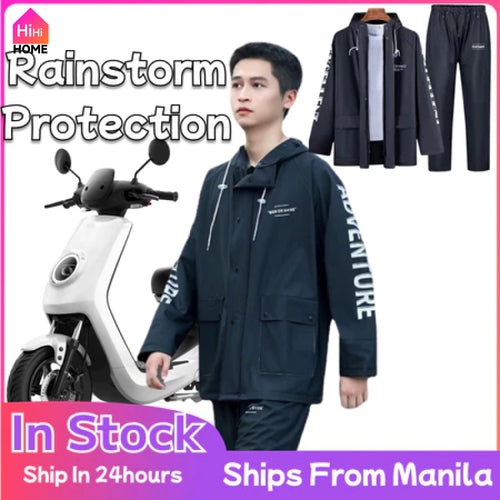 Kapote Makapal for Motorcycle, Rubberized Waterproof Raincoat for Men and Women,Heavy Duty Rain Gear